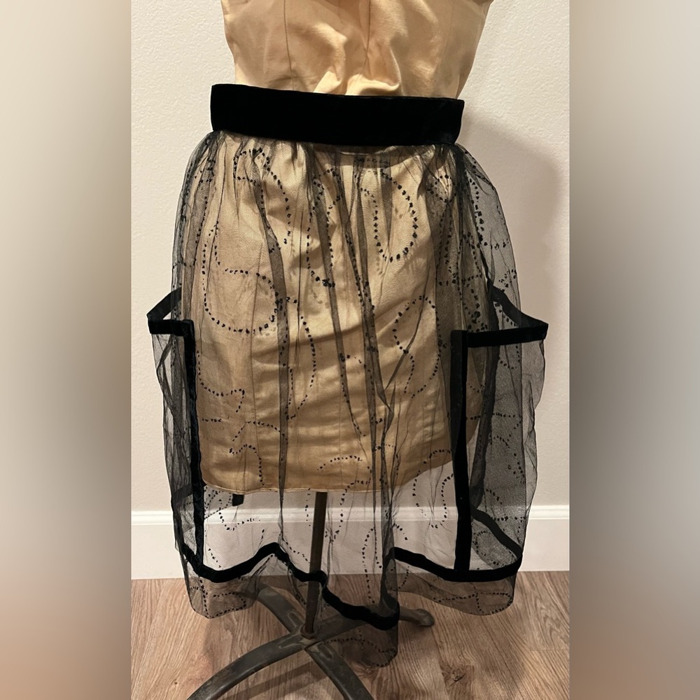 Vintage Black Velvet Apron